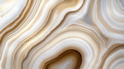 Poster - Abstract image of swirling beige, white, and gold patterns resembling agate stone. The texture is smooth with subtle variations in tone and color