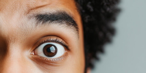 Wall Mural - Close-up of a Brown Eye and Eyebrow