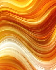 Poster - Flowing Abstract Waves of Gold and Orange with Soft Gradients and Smooth Transitions