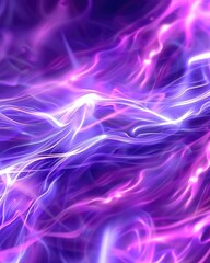 Poster - Vibrant Abstract Light Waves in Purple and Pink Color Scheme for Artistic Backgrounds