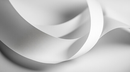 Aufkleber - Minimalist White Ribbon Abstract Background for Modern Design