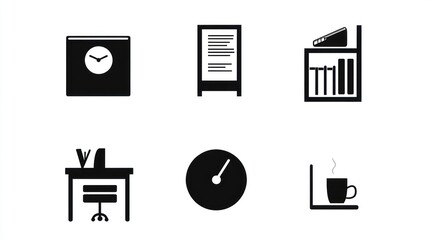 Poster - Office Workspace Icons Set