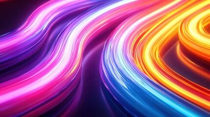 Poster - Luminous vibrant gradient waves flowing in dynamic motion creating a modern abstract background