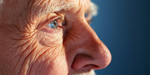 Poster - Close-up Profile of Elderly Man's Face