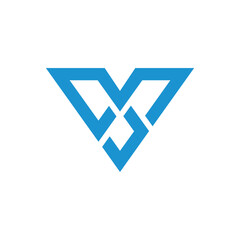 Geometric Letter V Logo design vector icon template isolated on white background