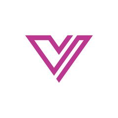 Geometric Letter V Logo design vector icon template isolated on white background