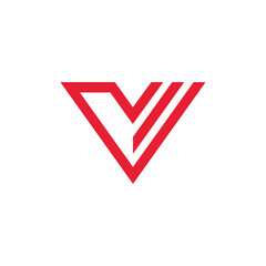 Geometric Letter V Logo design vector icon template isolated on white background