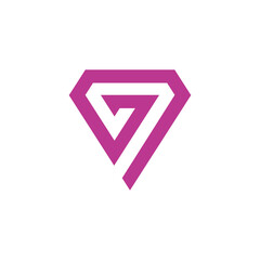 Geometric Number 7 Seven Logo design vector icon template isolated on white background