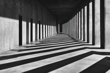 shadows light in modern architecture corridor