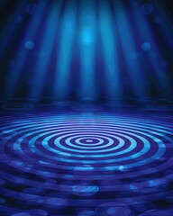 Poster - Abstract Blue Light Rays with Rippling Water in a Calm and Tranquil Environment