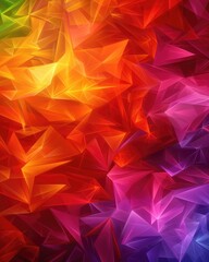 Poster - Colorful Abstract Background with Triangular Shapes in Vibrant Red, Yellow, Orange, and Purple Hues