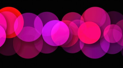 Poster - Vibrant Abstract Circles with Red, Pink, and Purple Hues on a Black Background