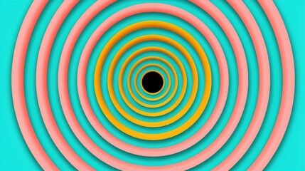 Poster - Colorful Abstract Circles Creating a Hypnotic Spiral Pattern on a Vibrant Background