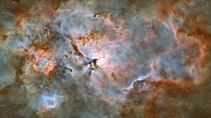 Poster - Stellar Abstract Art Depicting Nebula Clouds Distant Stars and Vibrant Galaxies in Space