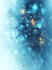 Poster - Abstract geometric network with glowing nodes and connections creating a modern design