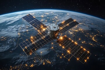Wall Mural - Global Internet and High Speed Data Communication