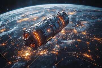 Wall Mural - Global Internet and High Speed Data Communication