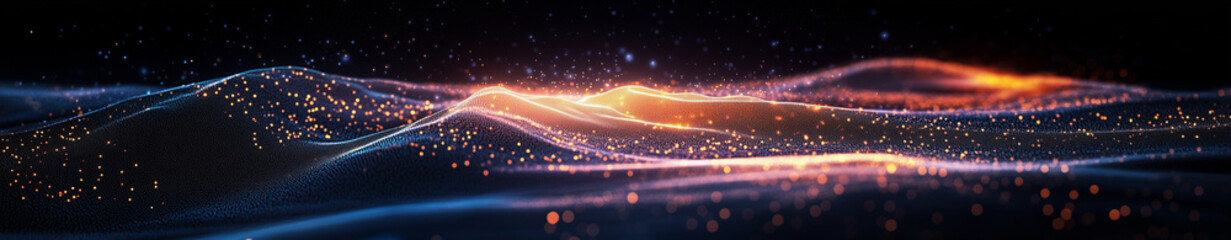 Digital graphic abstract banner background for AI and Machine Learning