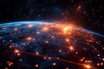 Wall Mural - Global Internet and High Speed Data Communication