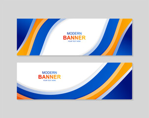 Wall Mural - colorful wave abstract business banner collection
