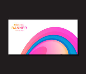 Wall Mural - colorful wave abstract business banner collection