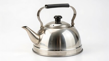 Wall Mural - Stainless Steel Kettle on White Background