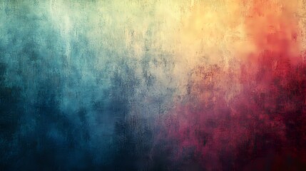 Poster - Abstract grunge background with blended blue, yellow and red colors creating atmospheric mood. Textured gradient effect with dark and light areas for artistic designs.