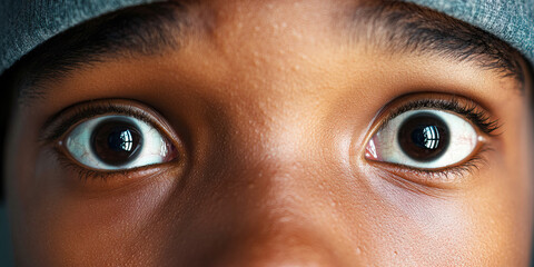 Wall Mural - Close-up Photograph of Wide Brown Eyes