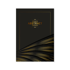 Wall Mural - Dark gold abstract wave cover