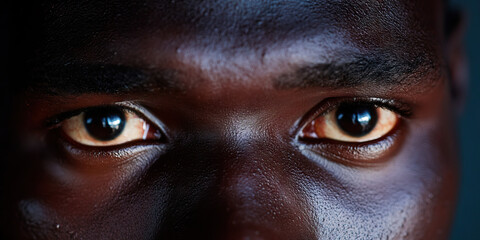 Wall Mural - Close-up Photograph of Dark Skin, Eyes, and Facial Features