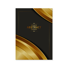 Wall Mural - Dark gold abstract wave cover