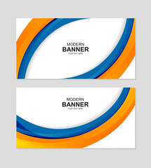 Wall Mural - colorful wave abstract business banner collection