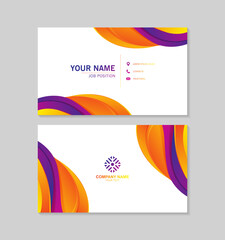 Wall Mural - Colorful abstract wave business card