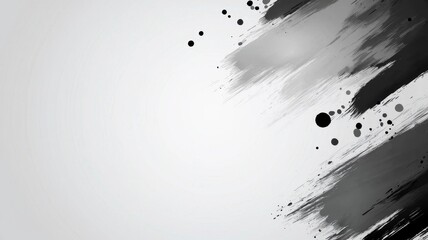 Poster - Abstract black and white brush strokes on a light background.