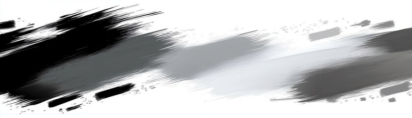 Poster - Abstract brushstroke design in black, gray, and white hues.