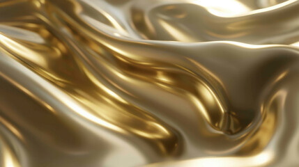 Poster - Luxurious golden fabric draping elegantly, showcasing smooth, flowing textures. shimmering surface reflects light beautifully, creating sense of opulence and richness