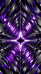 Poster - Hypnotic metallic purple kaleidoscope patterns exhibiting mesmerizing symmetry and vibrant reflections