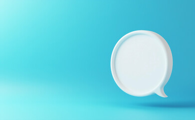 3d blank Chat message speech icon. social media online message box concept. isolated on blue background 