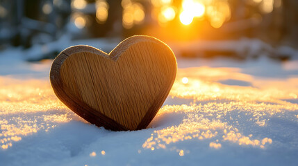 Wall Mural - heart in the snow