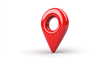 Poster - Isolated red pin icon on a white background, a symbol for location and navigation, perfect for map, travel, and GPS pointer sign, mark indicating a specific place or destination 