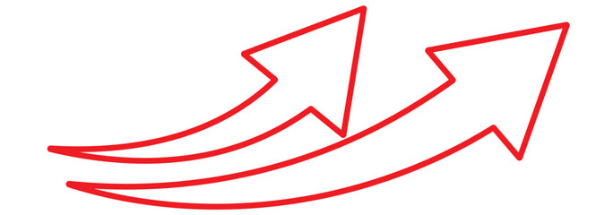 Poster - Long arrows icon. Long curved hand drawn arrow isolated.