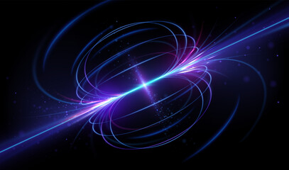 Fototapete - Magnetic field light effect with sparks