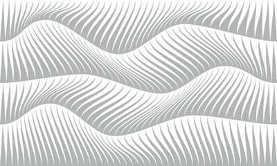 Wall Mural - abstract grey thick to thin line wave pattern suitable for background.