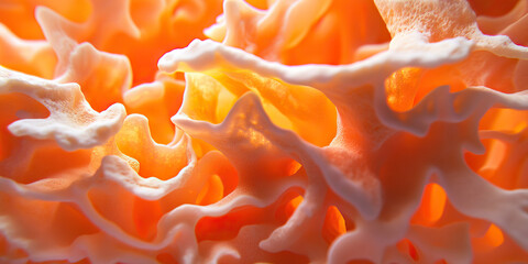 Wall Mural - Close-up of Orange and White Porous Structure