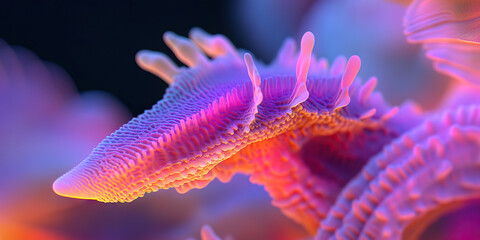 Poster - Digital Rendering of Textured Organic Form with Pink and Purple Coloration