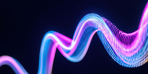 Poster - Abstract Neon Light Waveform
