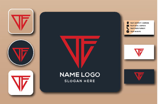 DE monogram logo design
