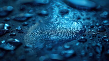 Aufkleber - Close-up of water droplets creating ripples on a surface, showcasing texture and movement.