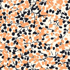 Wall Mural - Abstract  orange and black camouflage print seamless pattern background