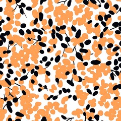 Wall Mural - Abstract  orange and black camouflage print seamless pattern background